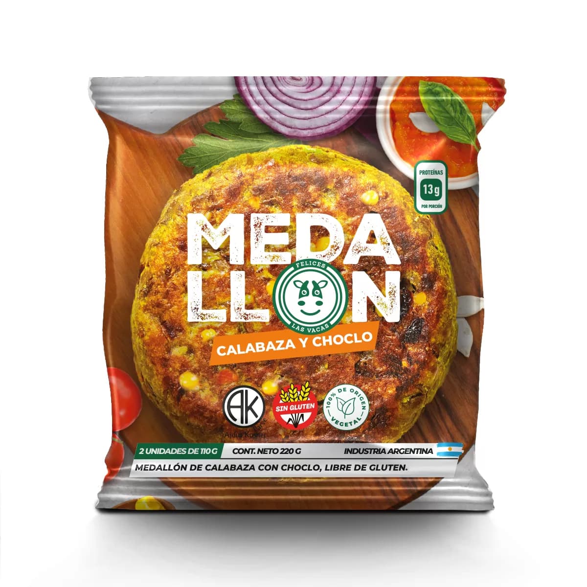 Felices las Vacas Medallon de Calabaza y Choclo (2uni) x 110g