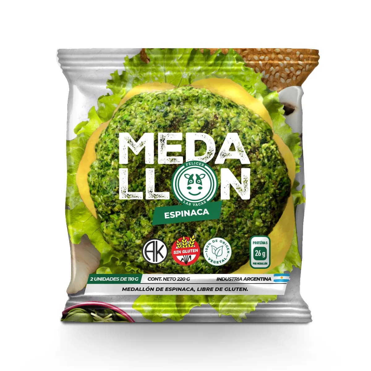 Felices las Vacas Medallon de Espinaca (2uni) x 110g