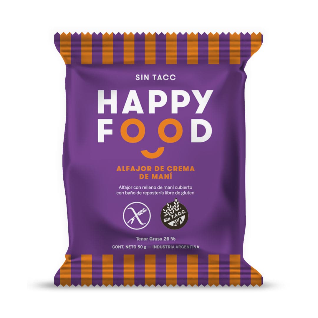 Happy Foods Alfajor Crema de Mani 50gr