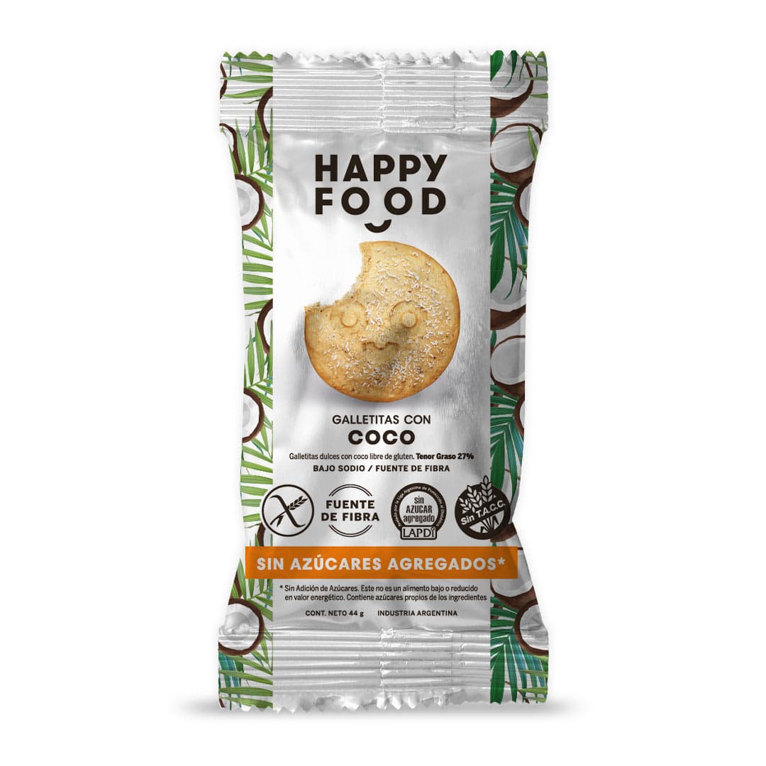 Happy Foods Galletita de Coco Sin Azucar 44gr