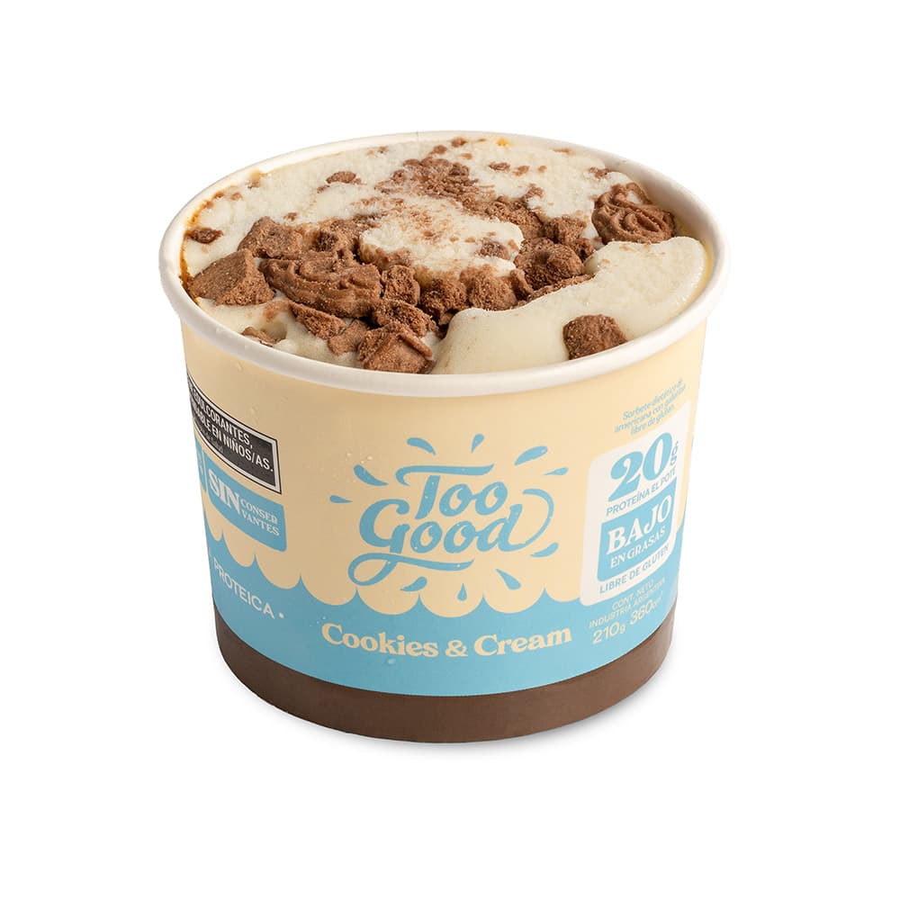 Too Good Helado sabor Cookies & Cream Proteico x 210g