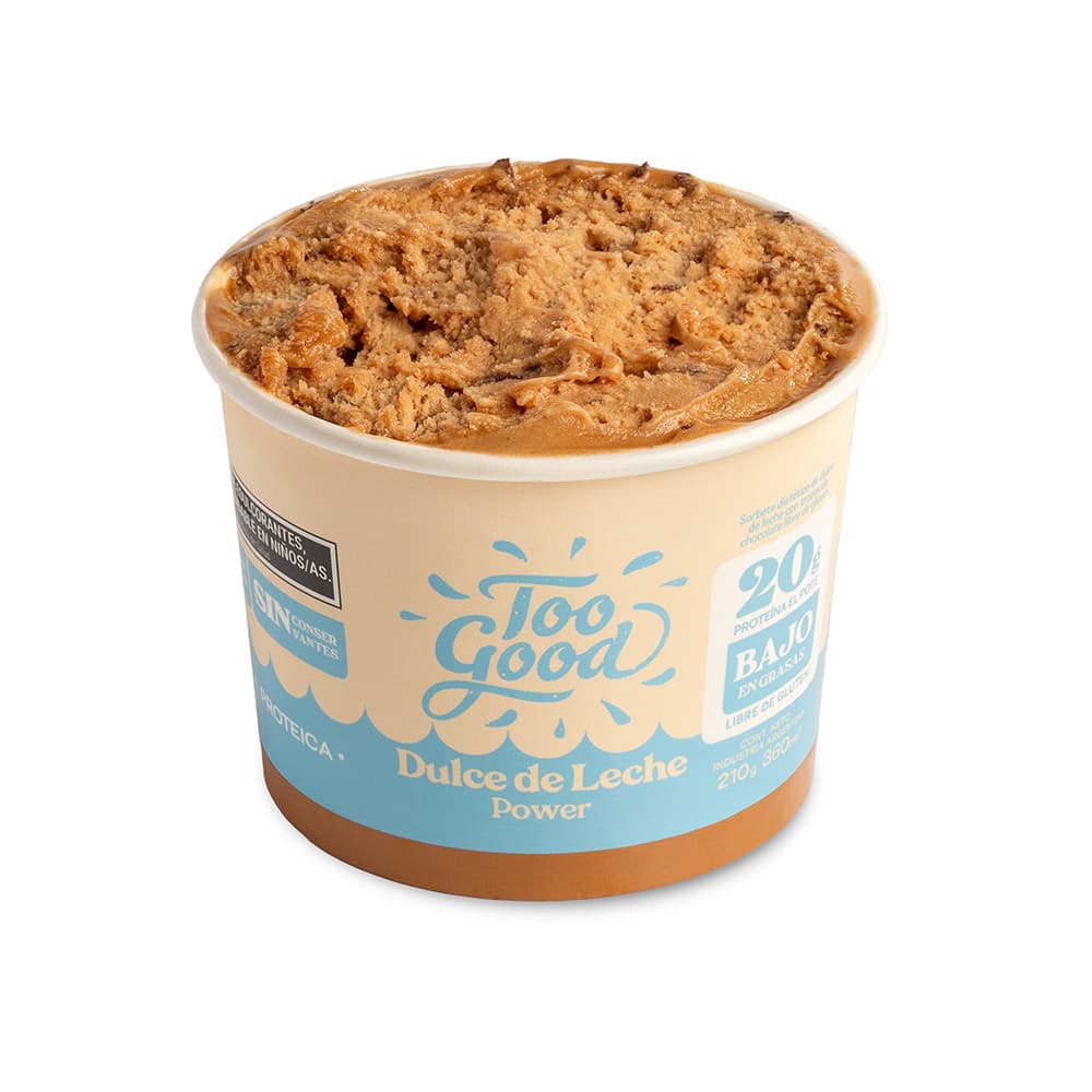 Too Good Helado sabor Dulce de Leche Power Proteico x 210g