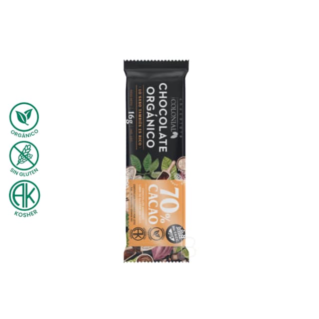 Colonial Chocolate Barrita 70% cacao 16gr