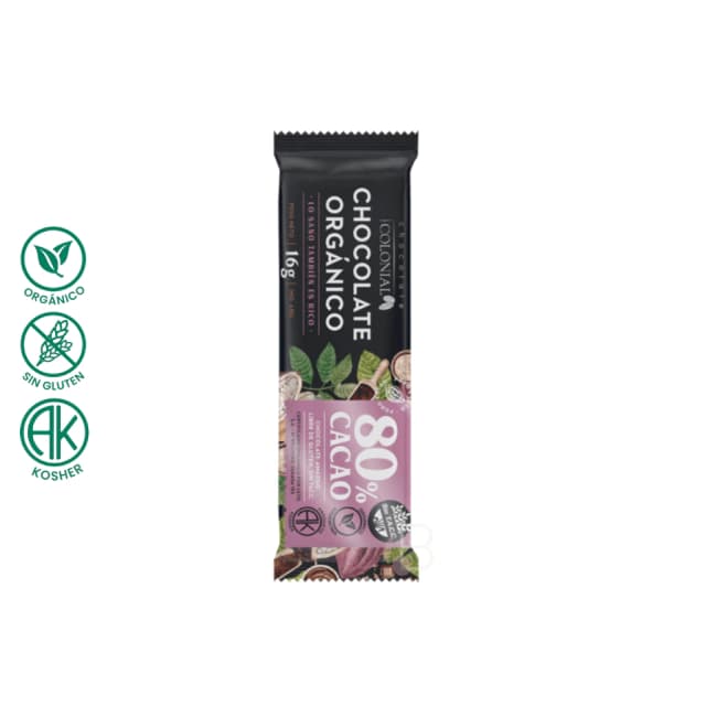 Colonial Chocolate Barrita 80% cacao 16gr