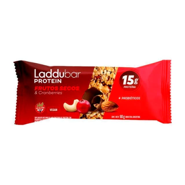 Laddubar Barra Protein Frutos Secos y Cranberries 60gr