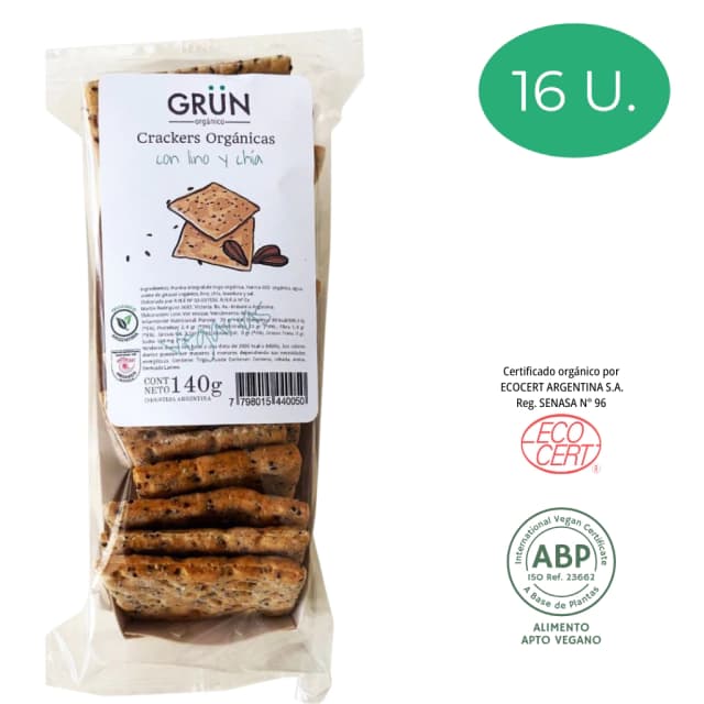 Grun Crackers de Lino y Chia x 145g